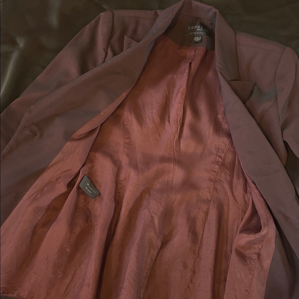 Express Red Black Single Button Blazer Jacket Str… - image 5